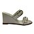 (8514-93574) Tamanco Salto Anabela Com Tiras De Fivela Off White - Imagem 1