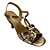 (1306-62503) Sandália Salto Fino Tiras Transpassadas Iron Ouro - Imagem 4