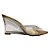 (5428-12602) Tamanco Anabela Transparente Ouro - Imagem 1