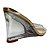 (5428-12602) Tamanco Anabela Transparente Ouro - Imagem 3