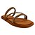 (Kb2651) Flatform Tiras Finas Aplicações Strass Caramelo - Imagem 2