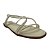 (Ne2722) Sandália Rasteira Calce Fácil Com Tiras Em X E Strass Off White - Imagem 2