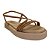 (Zx2723) Flatform Prática Calce Fácil Com Tiras Em X E Design Elegante  Amendoa - Imagem 2