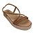 (Zx2723) Flatform Prática Calce Fácil Com Tiras Em X E Design Elegante  Amendoa - Imagem 4