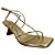 (3380T-9637) Sandália Salto Taça Tiras Finas Cruzadas Ouro Light - Imagem 2