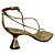 (3380T-9637) Sandália Salto Taça Tiras Finas Cruzadas Ouro Light - Imagem 3
