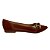 (8407-16505) Sapatilha Bico Fino Com Argola Dourada E Design Elegante Whisky - Imagem 1