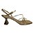 (3380-T-7603) Sandália Salto Taça Com Tiras Finas E Design Elegante Champagne - Imagem 1