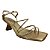 (3380-T-7603) Sandália Salto Taça Com Tiras Finas E Design Elegante Champagne - Imagem 2