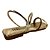 (673011454) Rasteira Tiras Assimétricas Detalhe Strass Metalic Ouro Light - Imagem 3