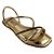 (673011454) Rasteira Tiras Assimétricas Detalhe Strass Metalic Ouro Light - Imagem 4