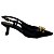 (5081-10485) Scarpin Slingback Fivela Metalizada Preto - Imagem 1