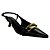 (5081-10485) Scarpin Slingback Fivela Metalizada Preto - Imagem 2