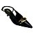 (5081-10485) Scarpin Slingback Fivela Metalizada Preto - Imagem 4