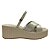 (3069-1539) Sandália Anabela Salto Texturizado Tiras Cruzadas Off White - Imagem 1