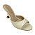(7179Ac-21471) Tamanco Salto Metalizado Off White - Imagem 4
