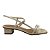 (8457-94212) Sandália De Salto Bloco Metalizada Tiras Finas  Off White - Imagem 1