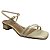 (8457-94212) Sandália De Salto Bloco Metalizada Tiras Finas  Off White - Imagem 2