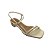 (8457-94212) Sandália De Salto Bloco Metalizada Tiras Finas  Off White - Imagem 4