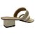 (8457-94215)Sandália De Salto Bloco Tiras Texturizadas  Off White - Imagem 4