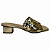 (8457-94214)Tamanco Dourado Tira Vazadas Salto Bloco Ouro Light - Imagem 1