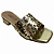 (8457-94214)Tamanco Dourado Tira Vazadas Salto Bloco Ouro Light - Imagem 4