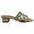 (8457-94214)Tamanco Dourado Tira Vazadas Salto Bloco Off White - Imagem 1