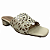 (8457-94214)Tamanco Dourado Tira Vazadas Salto Bloco Off White - Imagem 2