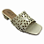 (8457-94214)Tamanco Dourado Tira Vazadas Salto Bloco Off White - Imagem 4
