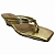 (8570-94895) Tamanco Off-White Tiras Metalizadas Salto Anabela  Dourado - Imagem 2