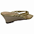 (8570-94895) Tamanco Off-White Tiras Metalizadas Salto Anabela  Dourado - Imagem 4