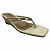 (8570-94895) Tamanco Off-White Tiras Metalizadas Salto Anabela  Off White - Imagem 2