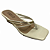 (8570-94895) Tamanco Off-White Tiras Metalizadas Salto Anabela  Off White - Imagem 3