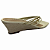 (8570-94895) Tamanco Off-White Tiras Metalizadas Salto Anabela  Off White - Imagem 4