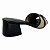 (8433-93516) Tamanco Salto Bloco Texturizado Detalhe Fivela Preto - Imagem 3