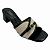 (8433-93516) Tamanco Salto Bloco Texturizado Detalhe Fivela Preto - Imagem 4