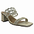 (74305)Tamanco Trama Vazada Tiras Tubulares Salto Bloco   Off White - Imagem 4