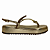 (368200-12)Sandália Tiras Finas Detalhe Em Strass Plataforma Ouro Light - Imagem 1