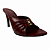 (4463-92410) Tamanco Cabedal Franzido Detalhe Dourado  Marsala - Imagem 2