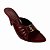 (4463-92410) Tamanco Cabedal Franzido Detalhe Dourado  Marsala - Imagem 4
