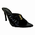 (4463-92410) Tamanco Cabedal Franzido Detalhe Dourado  Preto - Imagem 2