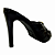 (4463-92410) Tamanco Cabedal Franzido Detalhe Dourado  Preto - Imagem 3