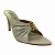 (4463-92410) Tamanco Cabedal Franzido Detalhe Dourado  Off White - Imagem 2