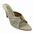(4463-92410) Tamanco Cabedal Franzido Detalhe Dourado  Off White - Imagem 4