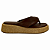 (8462-16757)Tamanco Tira Larga Flatform Dourada  Marrom - Imagem 1