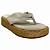 (8462-16757)Tamanco Tira Larga Flatform Dourada  Off White - Imagem 2
