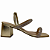 (A227-31055)Sandália Salto Bloco Tiras De Strass Ouro - Imagem 1
