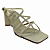 (4838-94433) Sandália Salto Bloco Tiras Finas Off White - Imagem 2