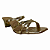 (5834-24494) Tamanco Tiras Transpassadas Detalhe Fivelas Ouro Light - Imagem 2