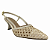 (7136Am-21516) Scarpin Trama Artesanal Salto Fino  Off White - Imagem 2